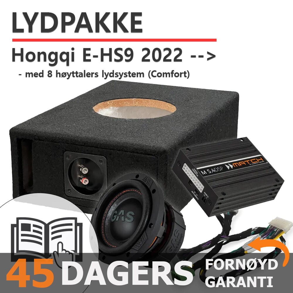 Match lydoppgraderingspakke Hongqi E-HS9 - 8 høyttalere