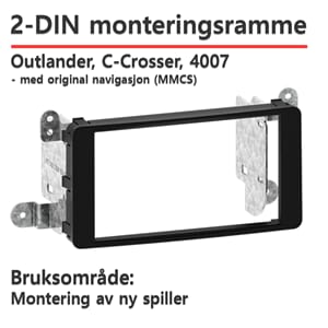 ACV 2-DIN monteringsramme