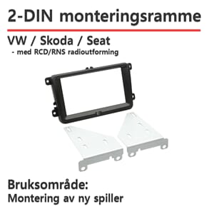 ACV VW/Skoda/Seat 2-DIN monteringsramme