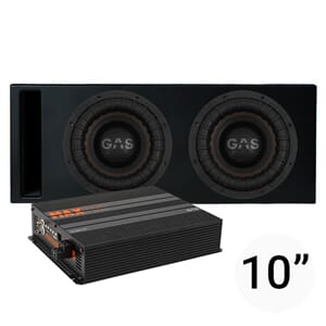 GAS MAX S2 2x10" basskasse og MAX PA1-5000.1DZ1