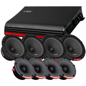 4pk Slick Pro 6,5" SPL pakke med diskanter og forsterker