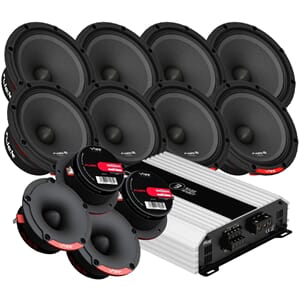 8pk Slick Pro 6,5" SPL pakke med diskanter og forsterker