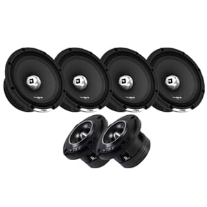 4pk VIBE BlackAir Pro 6,5" og 2 stk 4" SPL horndiskanter
