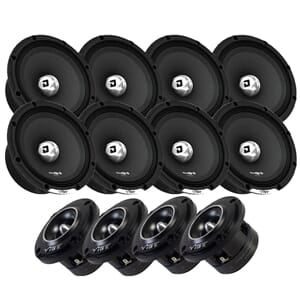 8pk VIBE BlackAir Pro 6,5" og 4stk 4" SPL horndiskanter