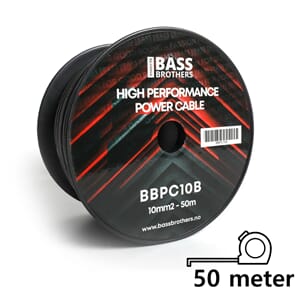 Bass Brothers 10mm2 strømkabel sort - hel rull