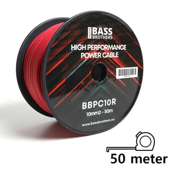Bass Brothers 10mm2 strømkabel rød - hel rull