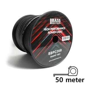 Bass Brothers 20mm2 strømkabel sort - hel rull