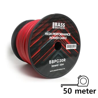 Bass Brothers 20mm2 strømkabel rød - hel rull