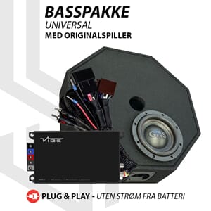 Basspakke Universal 6,5`` hjulbrønnkasse