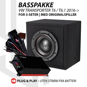 Basspakke VW Transporter T6 / T6.1 | 3-seter