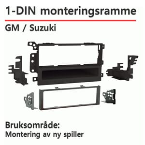GM 1-DIN monteringsramme